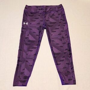 Under Armour Athletic Spandex Leggings Girls Youth Large‎ Geometric Purple